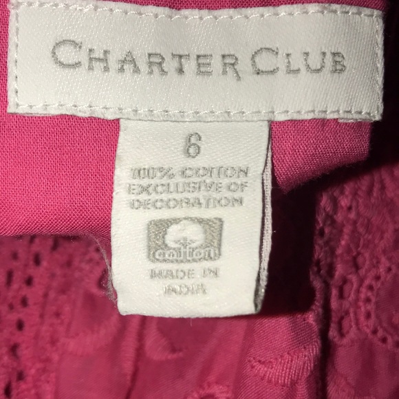 Charter Club Cotton Eyelet Sheath Dress - Picture 5 of 5